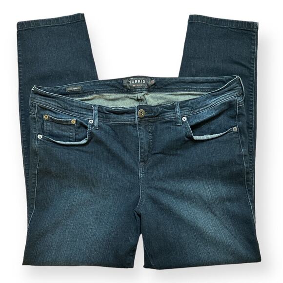 TORRID Luxe Skinny Premium Jeans Denim High Rise Dark Wash 20R Stretch - Picture 3 of 10